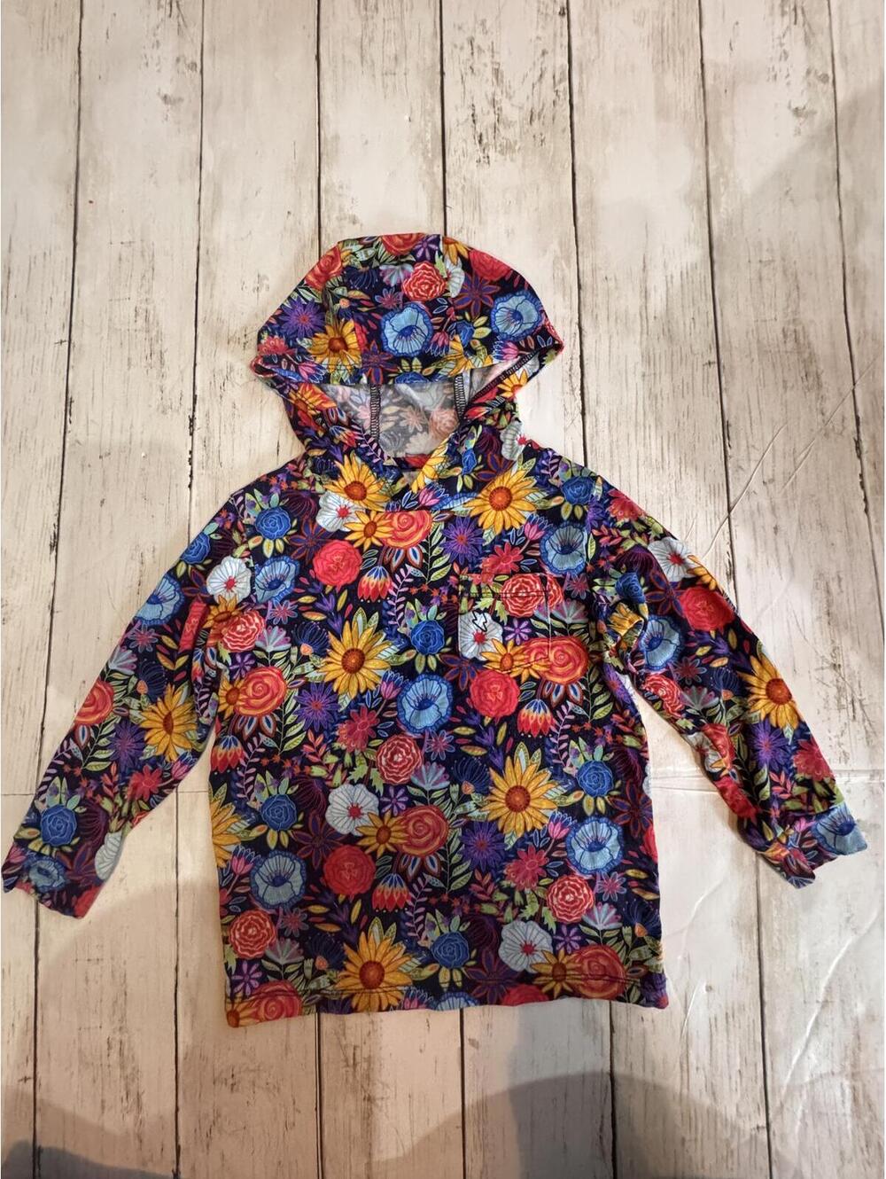 Muse Threads Bamboo Floral Hooded Top 12-24M Boho Lounge Hoodie